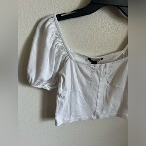 Forever 21 puff sleeve crop top